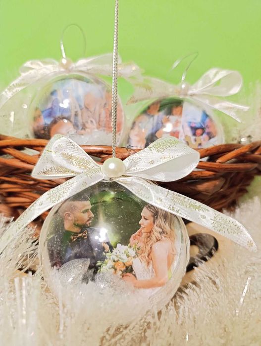 Коледни топки за елха със снимка и пожелание