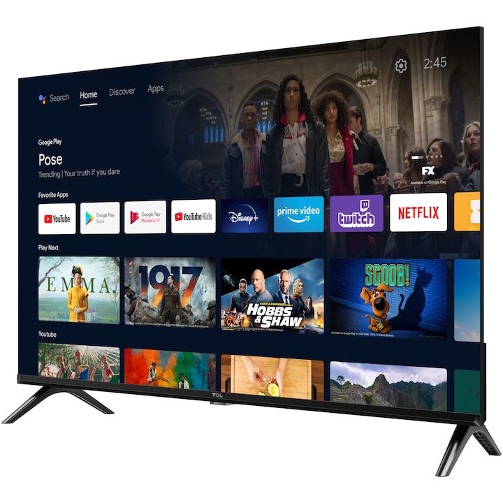 Televizor TCL LED 32 Inch, 80 cm, Smart Android TV, Full HD, Nou