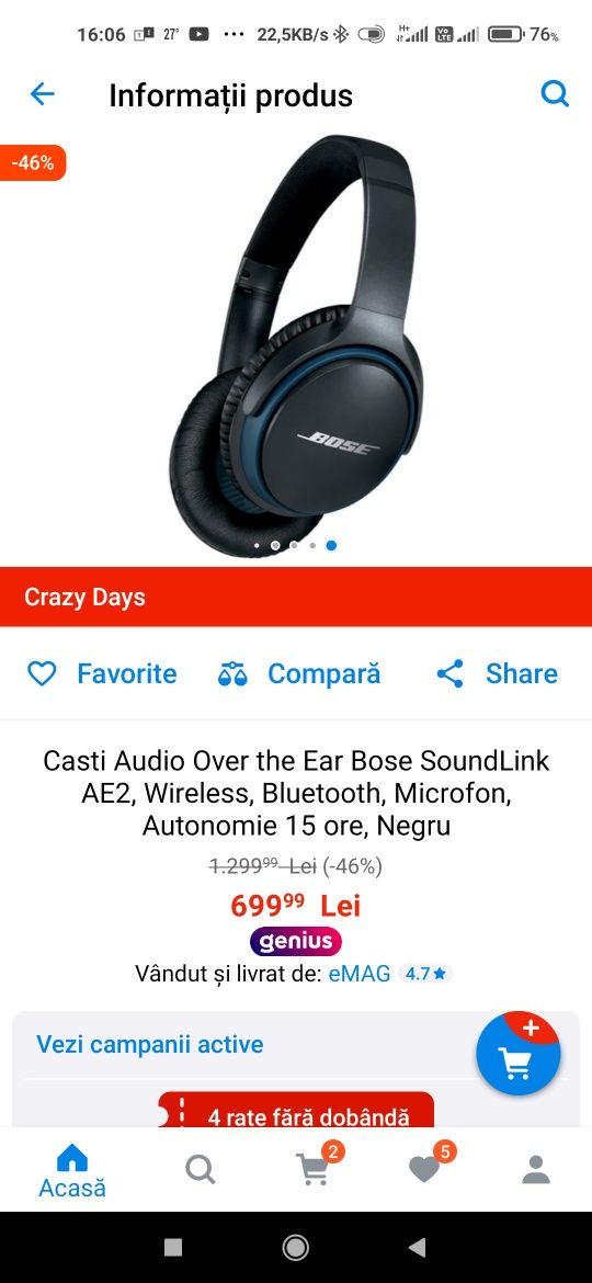 Bose soudlink casti