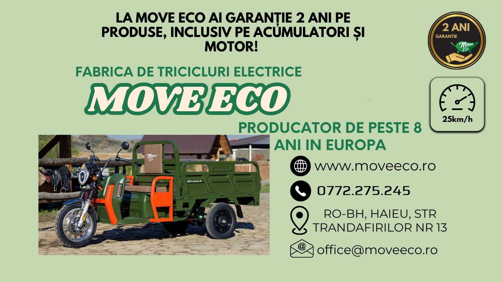 Triciclu electric Cargo 500 NC9 EEC autonomie mare - FULL 45 km/h