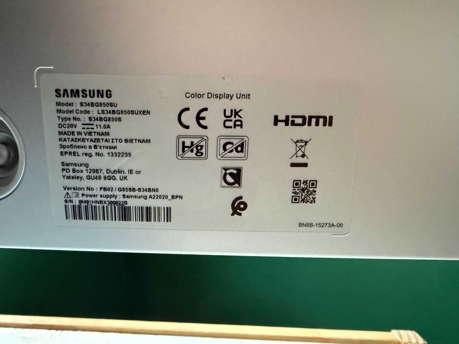 Samsung Odyssey HDR OLED G8 G85SB, 34'', 3440x1440, 21:9, 175Hz, 0.1ms