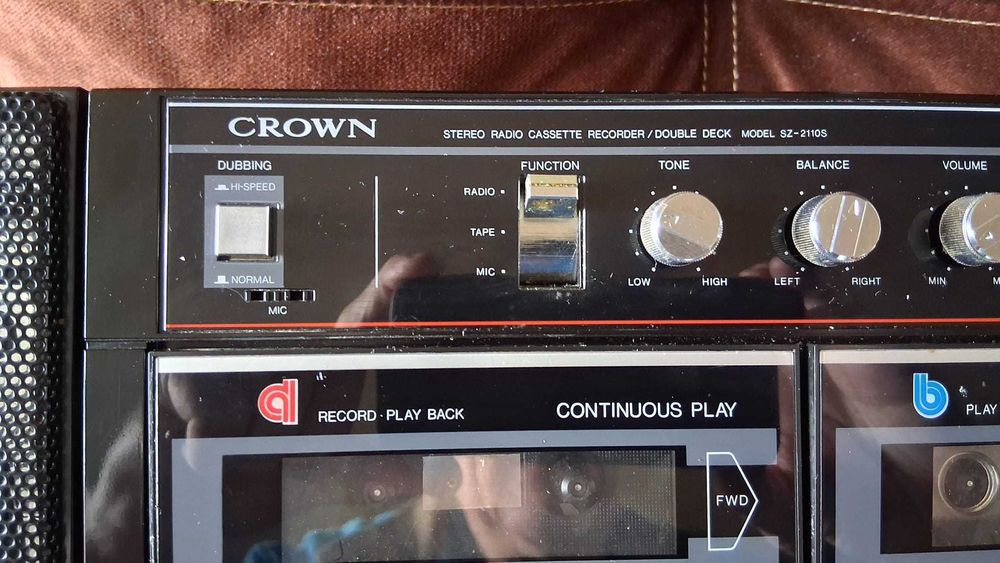 Radiocasetofon stereo dublu caseta Crown