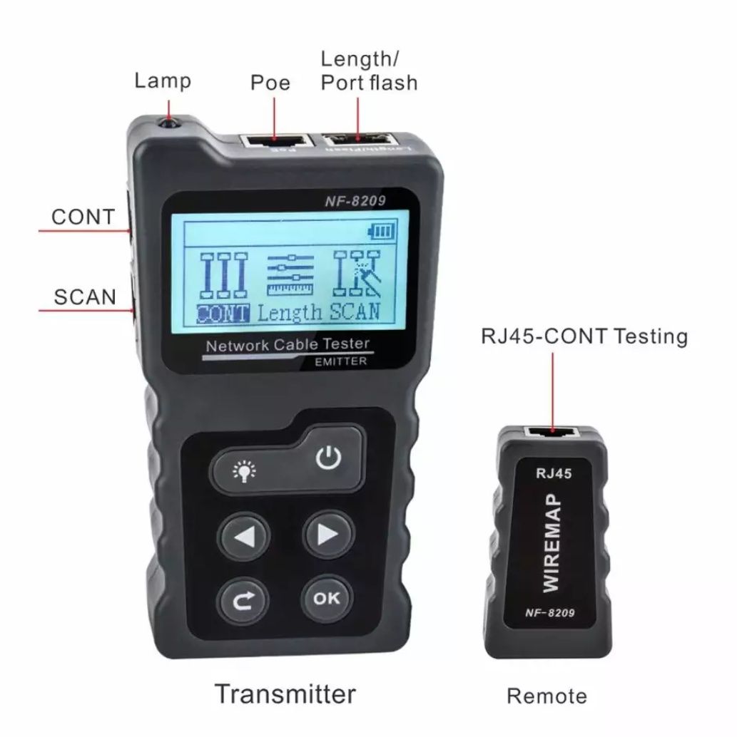 Noyafa NF 8209 проводной трекер, сетевой тестер, трассоискатель