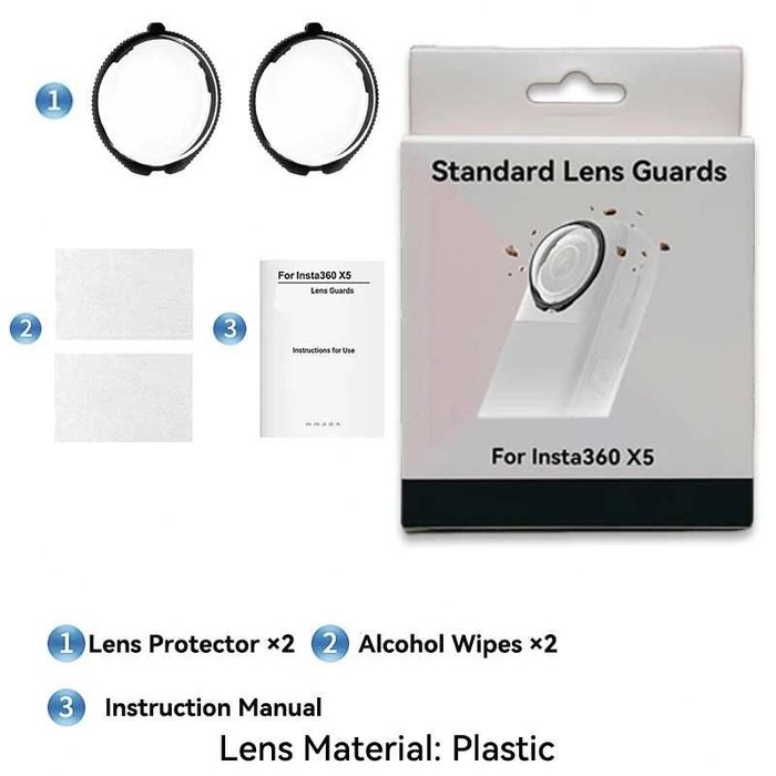 Protectie obiective lentile sticky lens pt camera actiune Insta360 X5
