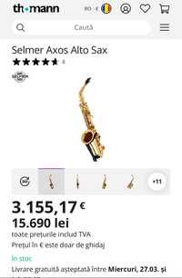 Vând Saxofon Selmer Axos