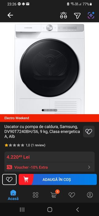 Uscător cu pompa de căldură Samsung