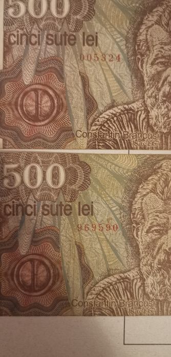 Vând bancnota de 500 lei din anul 1991 cu Brâncuși, ca și Noua!