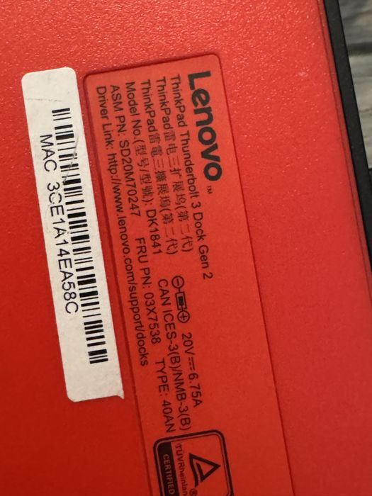 Dock Lenovo thunderbolt 3 Gen 2