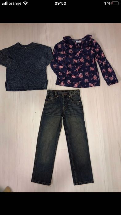 Blugi /bluza/cămașă fete 122-128