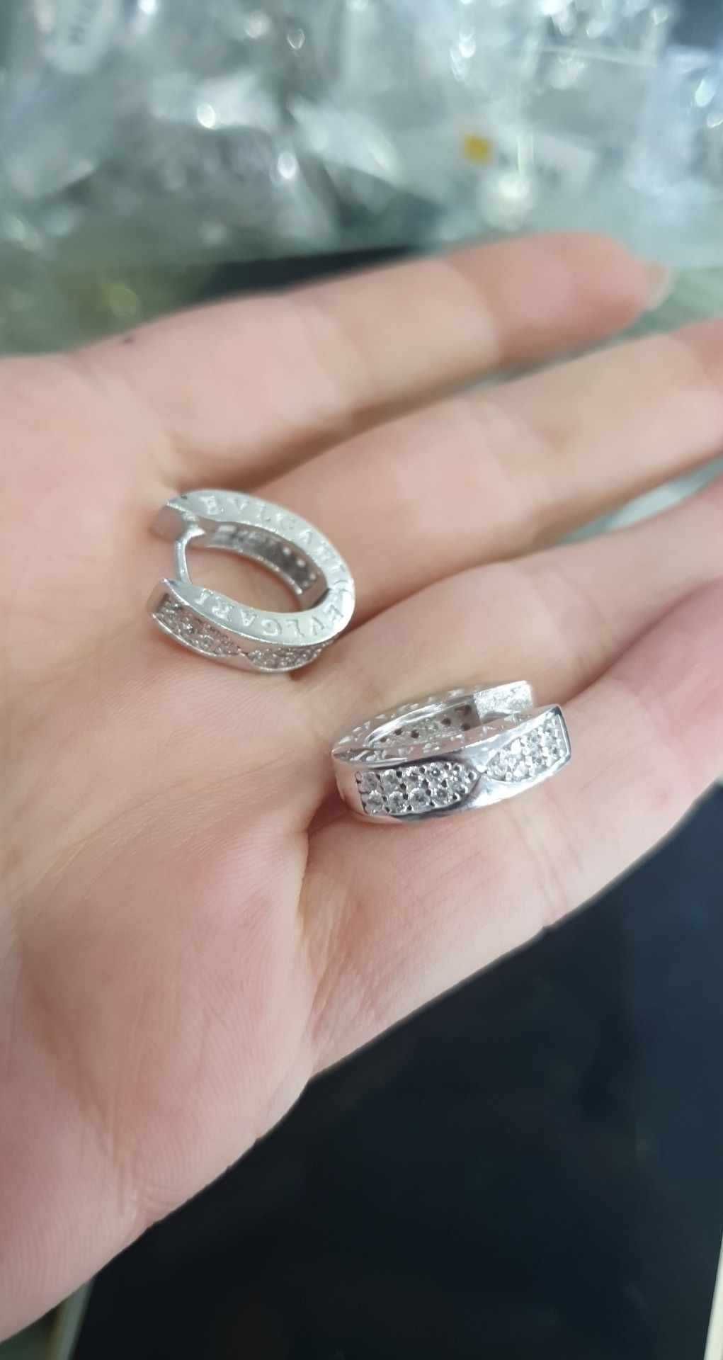 НОВИ!Сребърни обеци Bulgari