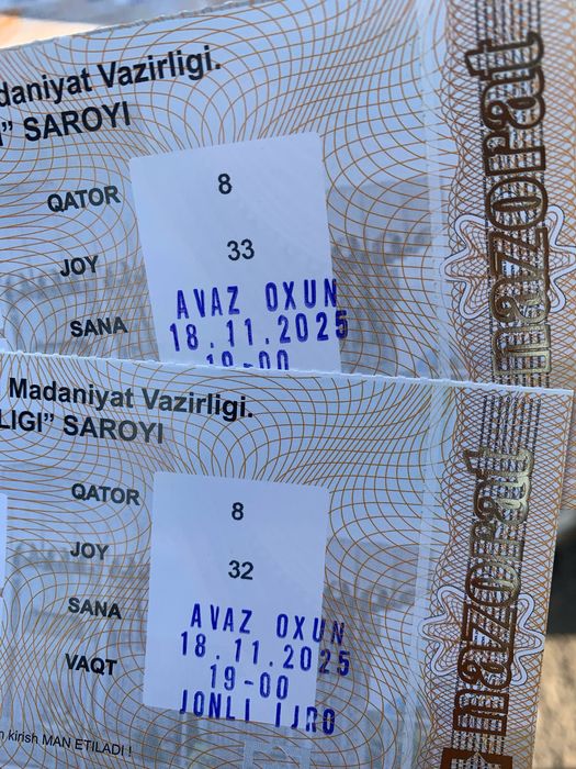 Avaz Oxunga bilet bor | 12-21 noyabr kunlari