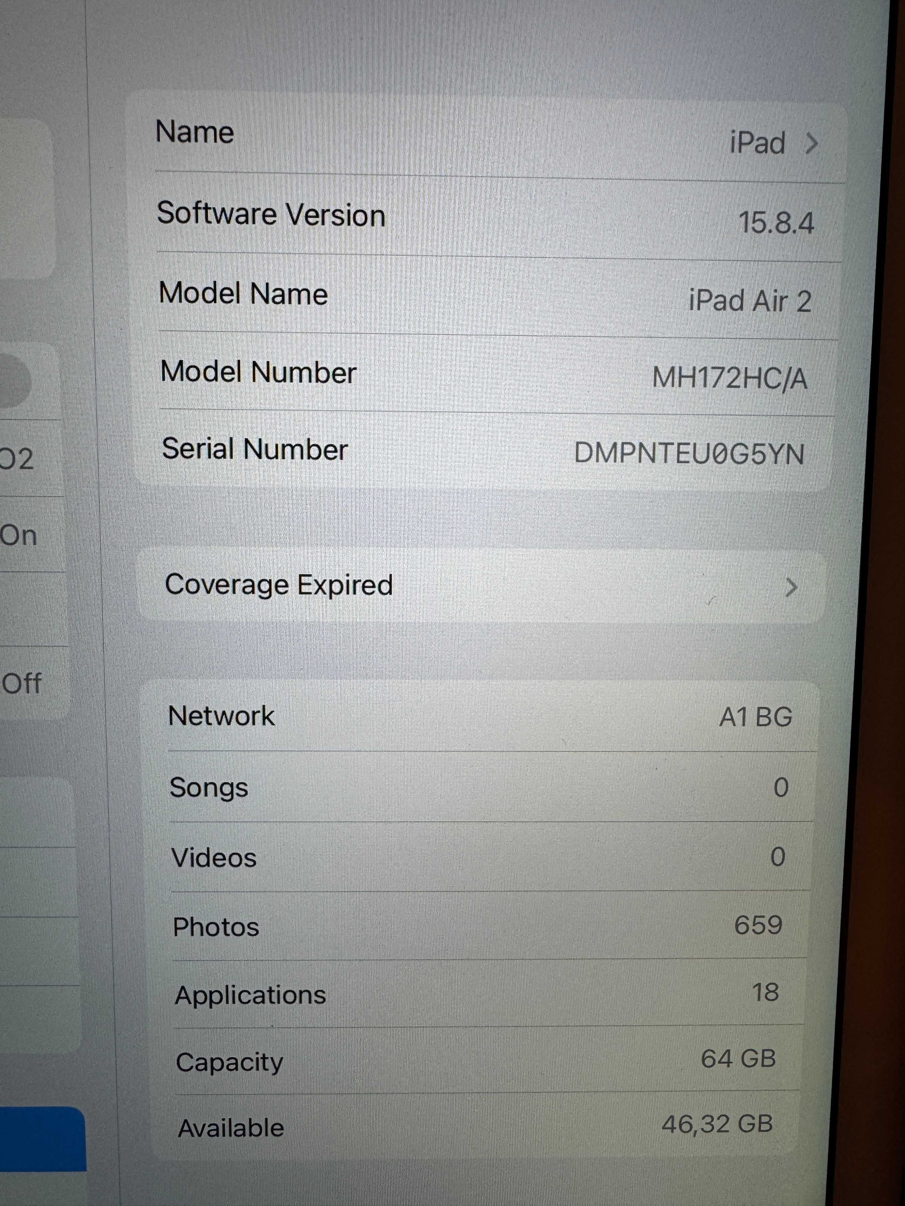 iPad Air 2 Gold, 64GB, WiFi, 4G