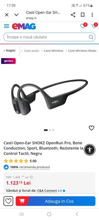 Casti shokz OPEN RUN