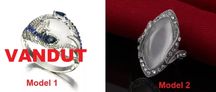 Inel oval model romantic elegant feminin PIATRA ALBA OPAL cu zirconii