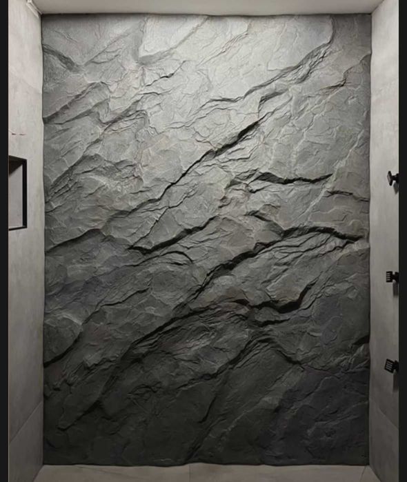 Скалы в интерьере. имитация скал. камень. художник