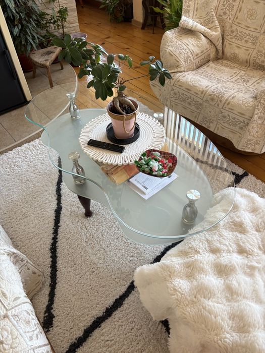 Холна маса две нива стъкло