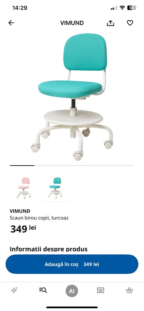 Vand scaun birou copii Ikea