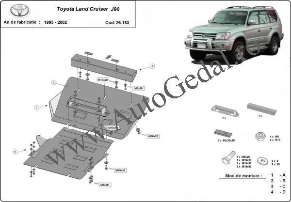 Scut motor metalic Toyota Land Cruiser J90 1995-2002