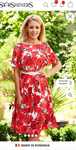Rochie StarShinerS rosie in clos midi cu imprimeu floral M-L (Poema)