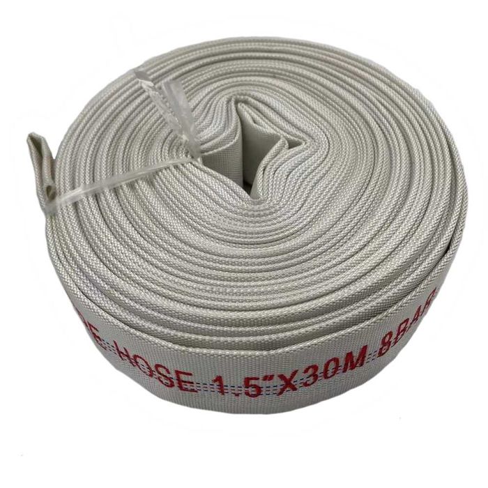 urtun apă motopompă panzat alb pompier 1.5 toli, 30m, 8 bar, fără mufe