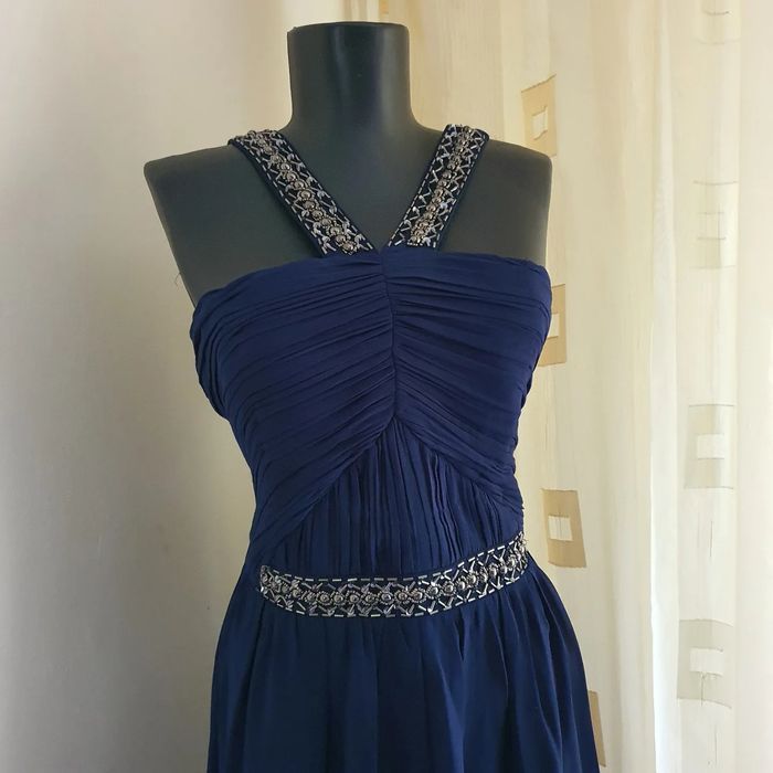 Rochie lunga de nunta bleumarin