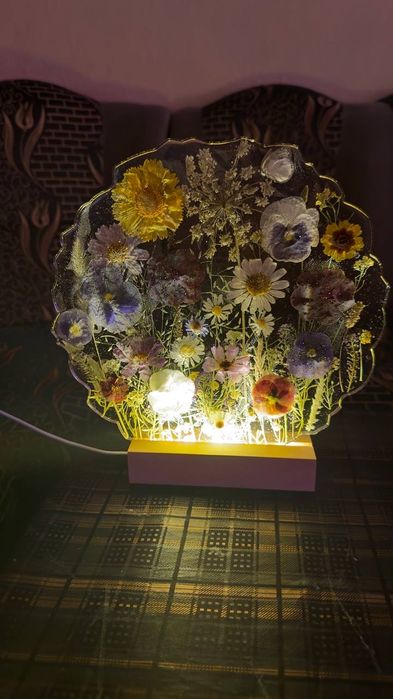 USB ночник из высококачественной эпоксидной смолы и натуральных (высуш