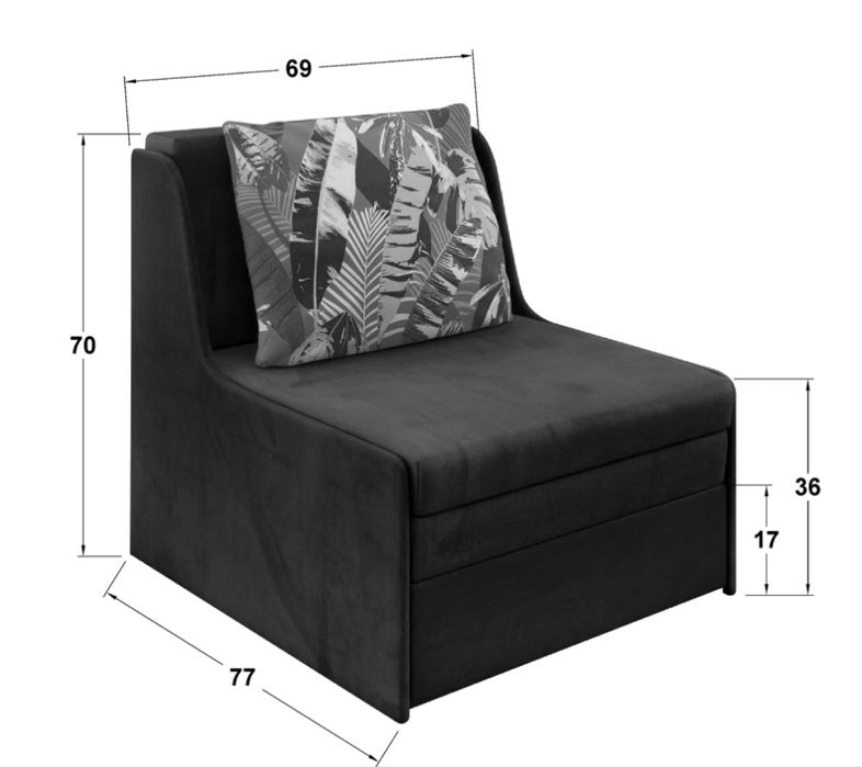 Разтегателен фотьойл, легло, едноместен диван