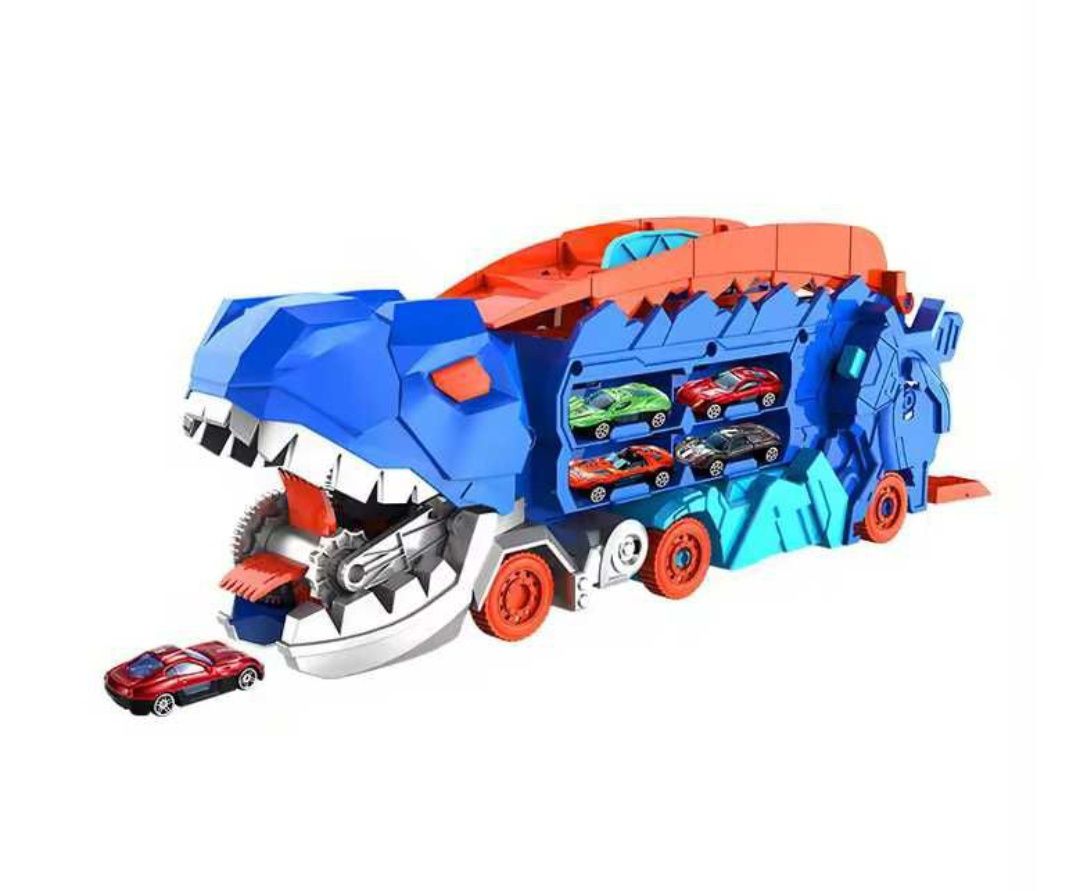 Писта-камион RS Toys - Динозавър, с две колички