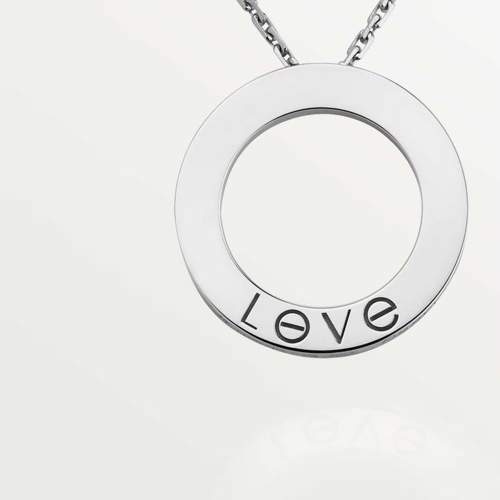 CARTIER Love White Gold Large Pendant Дамскo Колие
