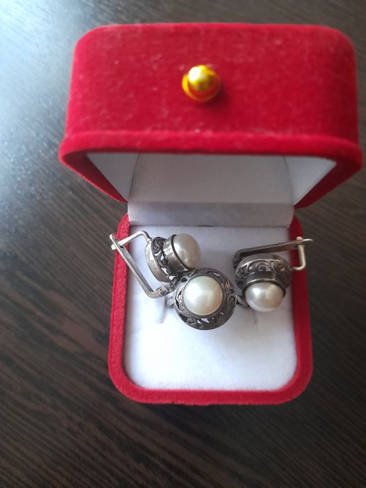 Серьги и кольцо из серебра 925 проба
