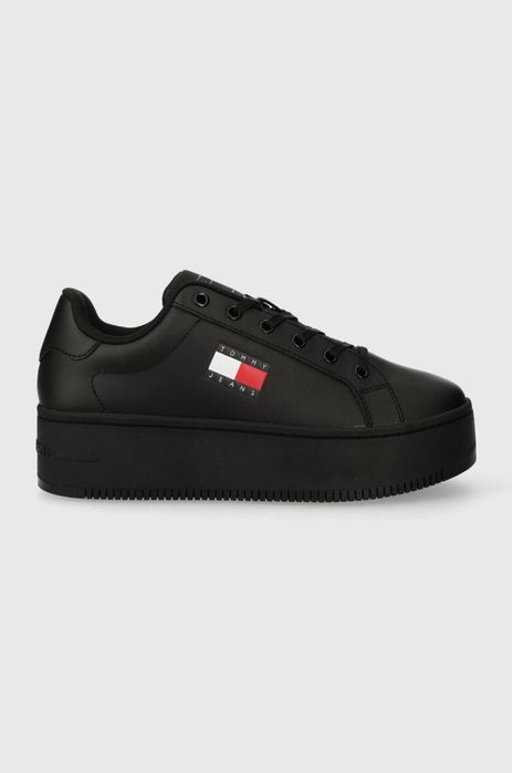 Кожени маратонки Tommy Jeans TJW FLATFORM ESS