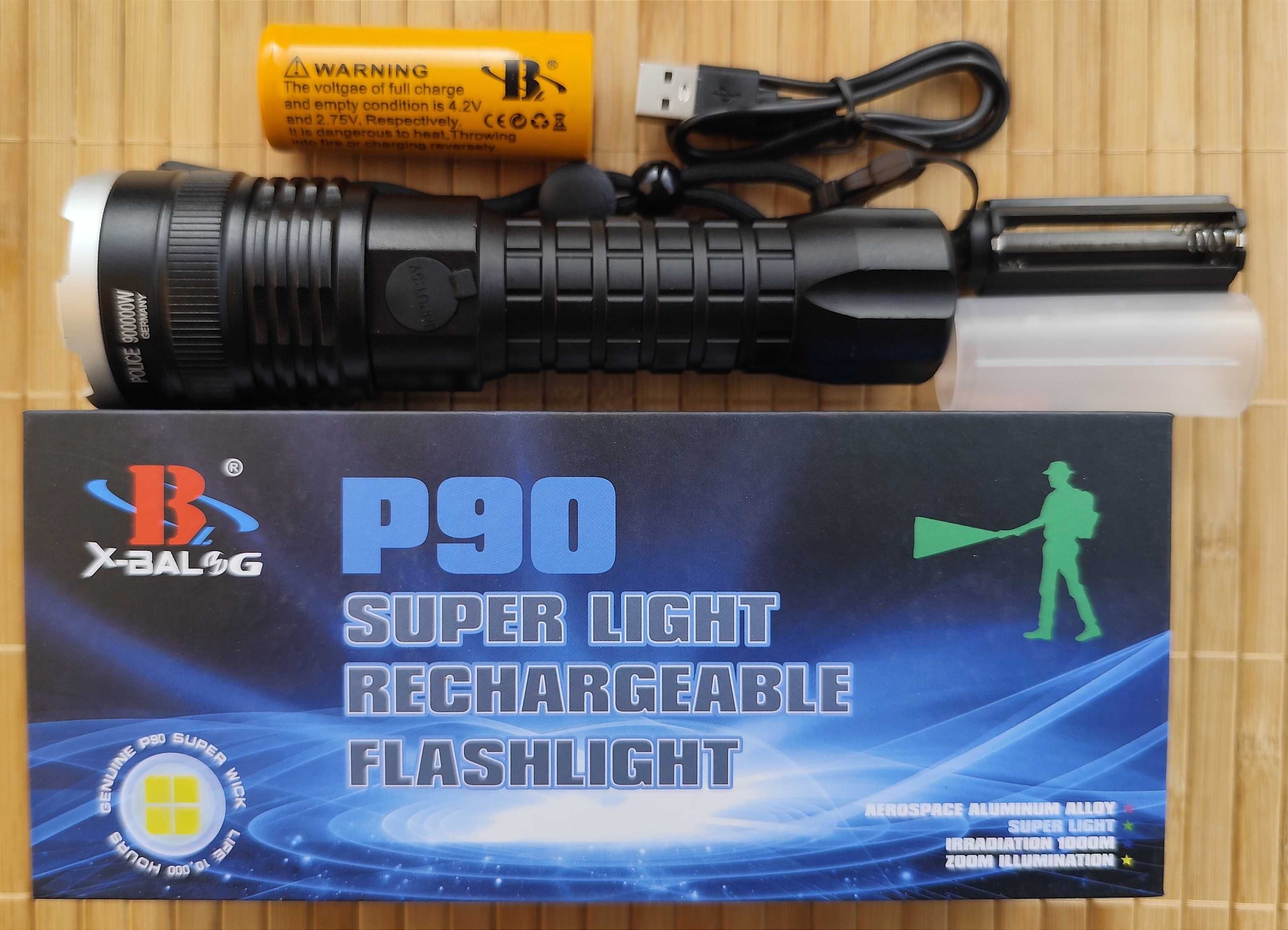 Мощен прожектор P90 POLICE 900000W/ 3 модела /