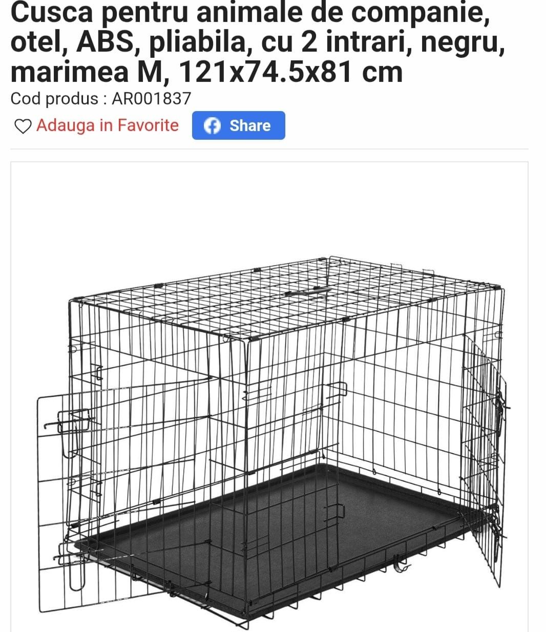 Cușcă pliabila animale de companie