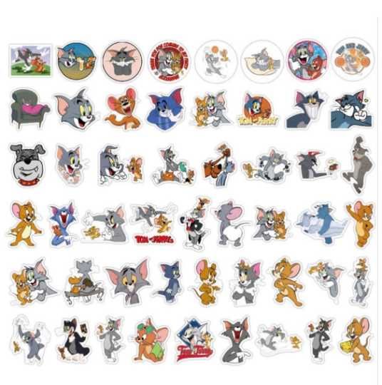 Set Stickere Tom și Jerry / Abtibilduri 50 bucati Waterproof
