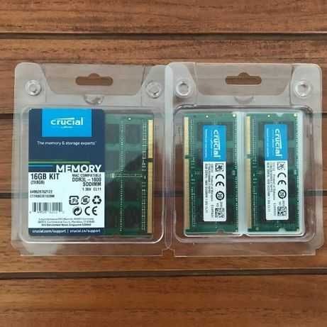 Sigilat! RAM Crucial 16GB Kit (2x8GB) DDR3L 1600 Sodimm Nou