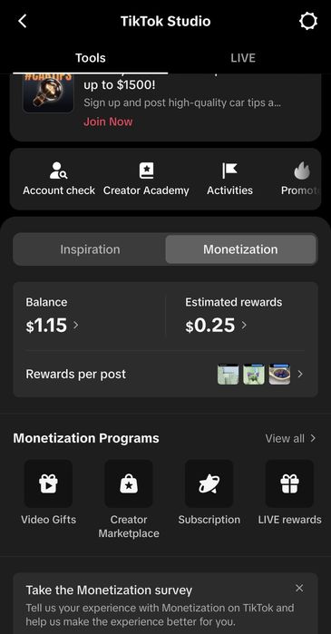 Creez profile TikTOK din USA profile
