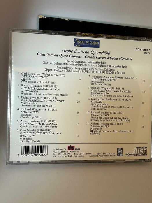 Set CD-uri, Cele mai frumoase coruri de operă