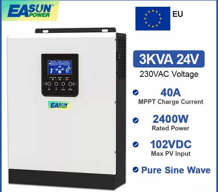 3KVA 24V 2400W Solar Charger Inverter Hybrid 220v Pure Sine Wave SMH-3