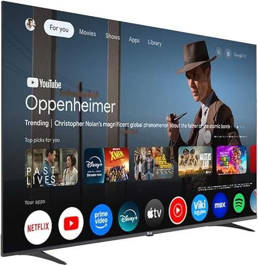 Нов безрамков телевизор NEXT QLED 50" 127 см екран UHD 4K Google TV