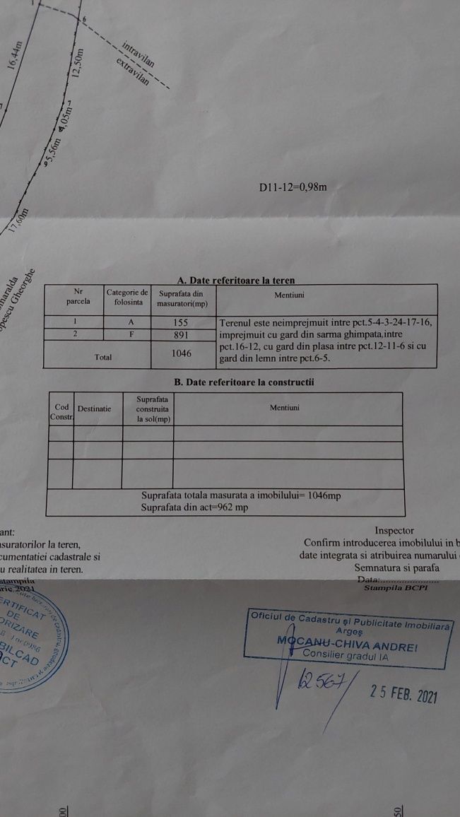 Teren de vânzare intravilan+extravilan