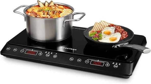 Plită mobilă cu inducție, 2 plăci, plită cu inducție dublă de 3500 W