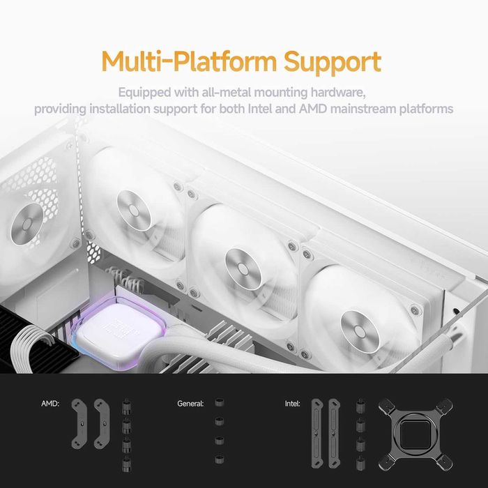Cooler CPU Iota L24 WH Aio lcd digital,240mm ARGB,TDP 280W,AMD Intel