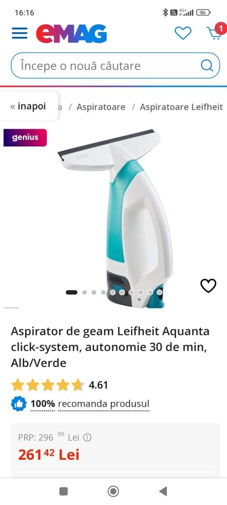 Leifheit aspirator de geamuri , electric nou