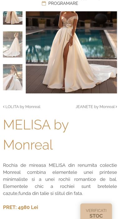 Vand Rochie de Mireasa marimea 36 S