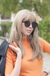 Дълга руса права перука с бретон Хелън