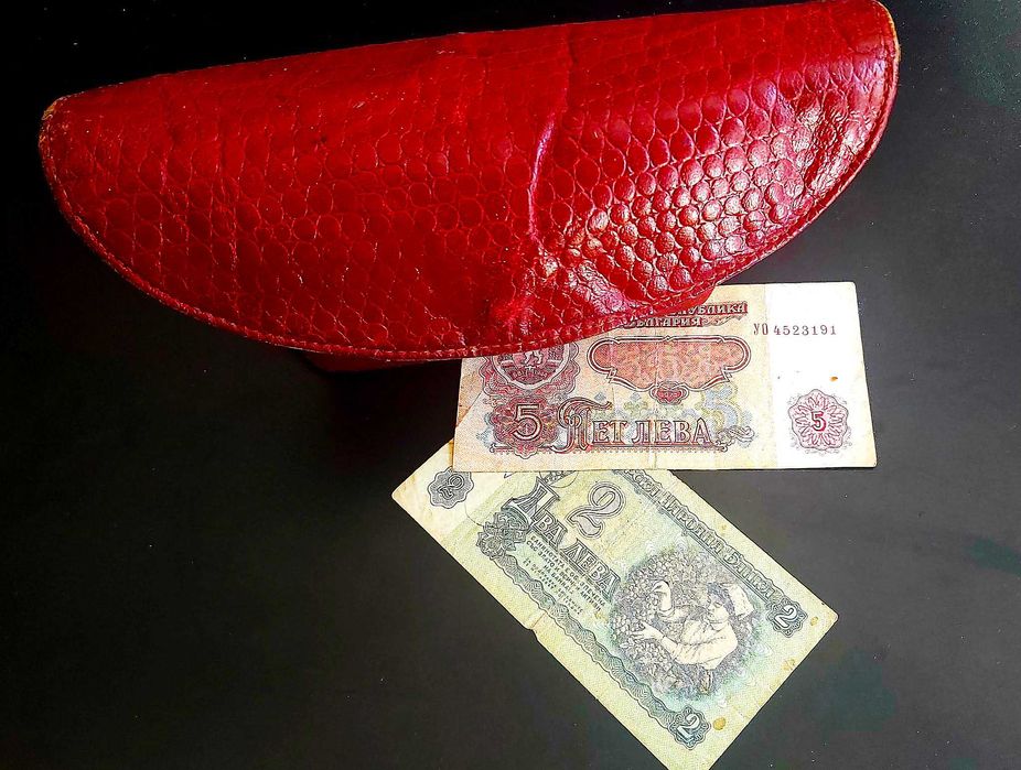 Ретро портфейл от естествена мека кожа (България, соц период)