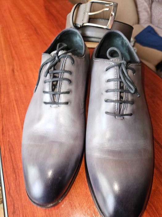 nou-set pantofi eleganti gri,marime 41 si curea gri