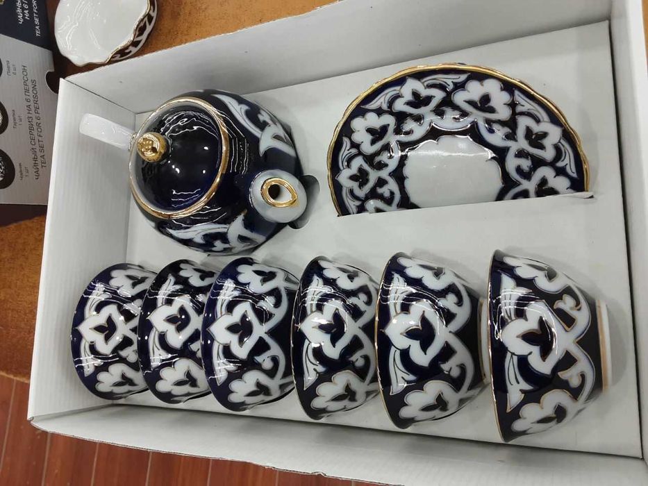 качественный узбекский фарфор "УЗБЕГИМ" в подарок в ассорт-те ECARVON