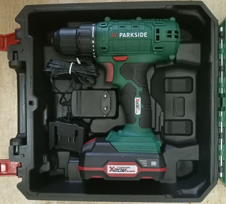 Parkside set filetanta bormasina 35Nm cu baterie 20V 2 A incarcator 1A