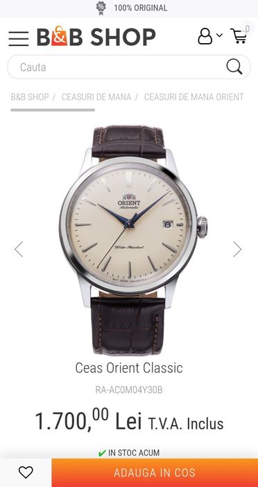 Ceas ORIENT RA-AC0M04Y30B; ORIGINAL, acte, sigilat.
RA-AC0M04Y30B